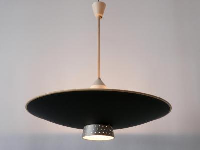  Philips Rare Mid Century Modern 4 Flamed Pendant Lamp DD 39 by Philips Netherlands 1950s