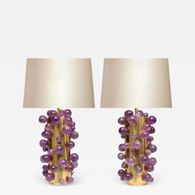  Phoenix Gallery Amethyst Rock Crystal Bubble Lamps by Phoenix