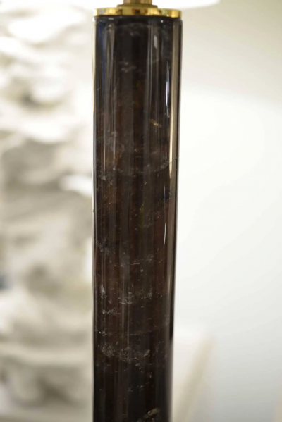  Phoenix Gallery Bespoke Finely Carved Dark Rock Crystal Quartz Floor Lamp