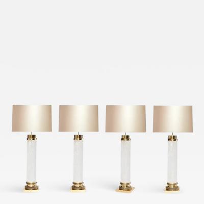  Phoenix Gallery Bespoke Group of Four Column Form Rock Crystal Lamps by Phoenix