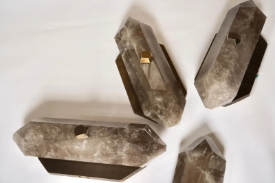  Phoenix Gallery Bespoke Group of Four DWB Rock Crystal Sconces by Phoenix