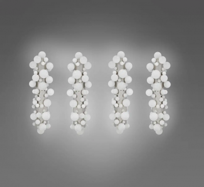 Phoenix Gallery Bespoke Group of Four Rock Crystal Sconces by Phoenix