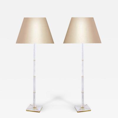  Phoenix Gallery Bespoke Modern Rock Crystal Quartz Floor Lamps with Gilt Base
