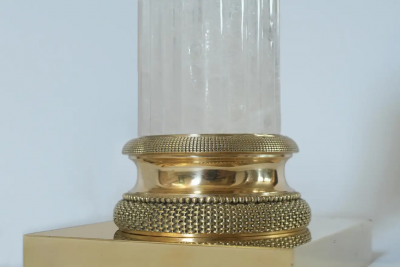  Phoenix Gallery Bespoke Ormolu Mounted Column Style Rock Crystal Lamps