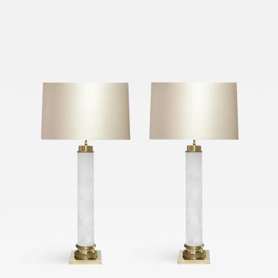  Phoenix Gallery Bespoke Ormolu Mounted Column Style Rock Crystal Lamps