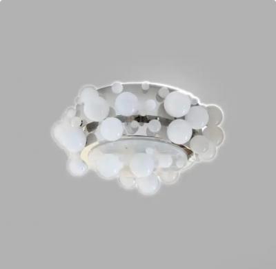  Phoenix Gallery Bespoke PAIR Rock Crystal Bubble Flush mount BY PHOENIX