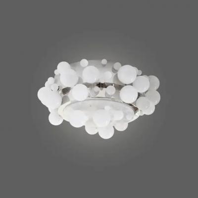  Phoenix Gallery Bespoke PAIR Rock Crystal Bubble Flush mount BY PHOENIX
