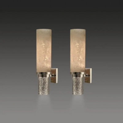  Phoenix Gallery Bespoke Pair of Modern Rock Crystal Quartz Sconces by Phoenix