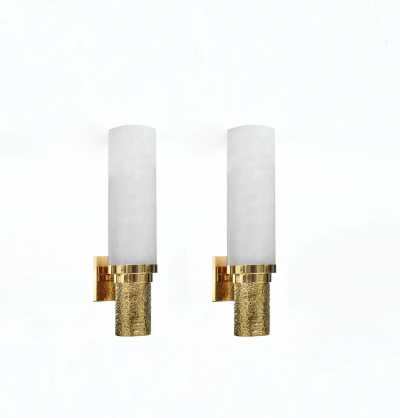  Phoenix Gallery Bespoke Pair of Modern Rock Crystal Quartz Sconces by Phoenix