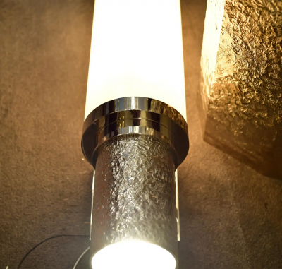  Phoenix Gallery Bespoke Pair of Modern Rock Crystal Quartz Sconces by Phoenix