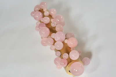  Phoenix Gallery Bespoke Pink Quartz Bubble Sconces by Phoenix