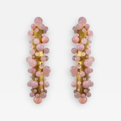  Phoenix Gallery Bespoke Pink Quartz Bubble Sconces by Phoenix