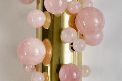  Phoenix Gallery Bespoke Pink Rock Crystal Bubble Sconces By Phoenix