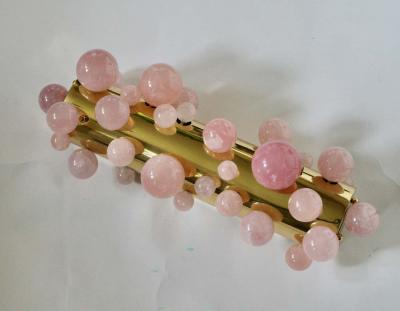  Phoenix Gallery Bespoke Pink Rock Crystal Bubble Sconces By Phoenix