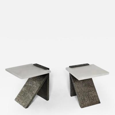  Phoenix Gallery Bespoke SKC Rock Crystal Side Tables by Phoenix
