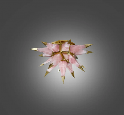  Phoenix Gallery Bespoke STAR21 Pink Rock Crystal Flush Mount by Phoenix