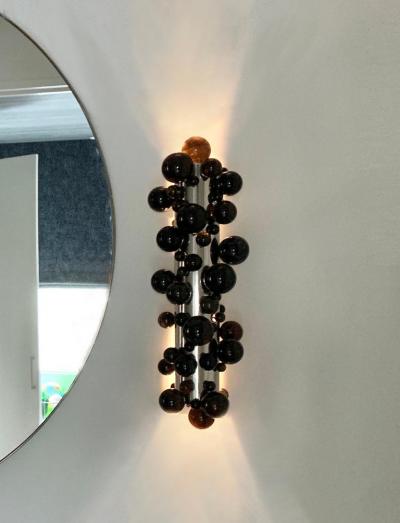  Phoenix Gallery Bespoke Smoky Bubble Quartz Sconces by Phoenix