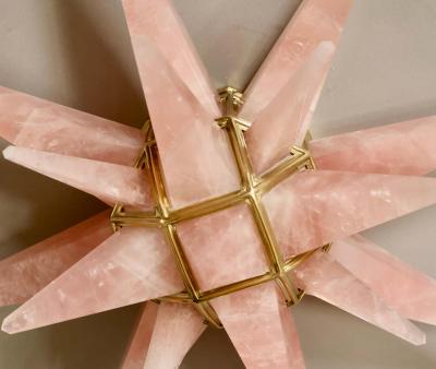  Phoenix Gallery Bespoke Star25 Pink Rock Crystal Flushmount By Phoenix