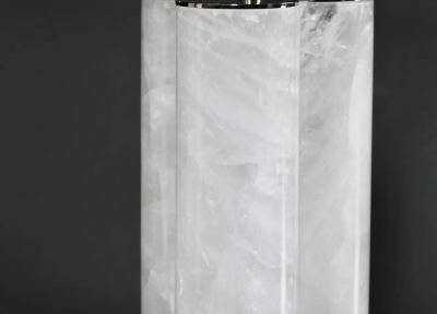  Phoenix Gallery Bespoke Tri Column Rock Crystal Quartz Lamps by Phoenix
