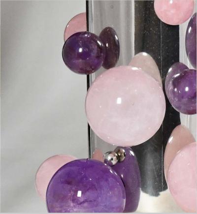  Phoenix Gallery Cherry Blossom Rock Crystal Bubble Sconces by Phoenix