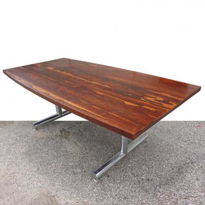  Pieff Rosewood Chrome Table Desk by Tim Bates for Pieff Furniture