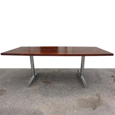  Pieff Rosewood Chrome Table Desk by Tim Bates for Pieff Furniture