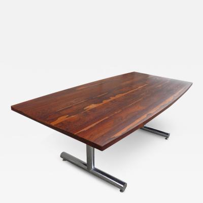  Pieff Rosewood Chrome Table Desk by Tim Bates for Pieff Furniture