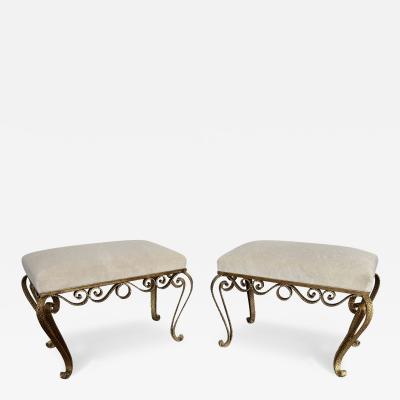  Pierluigi Colli Pair of Stools Gold Leaf by Pier Luigi Colli Italy 1950s