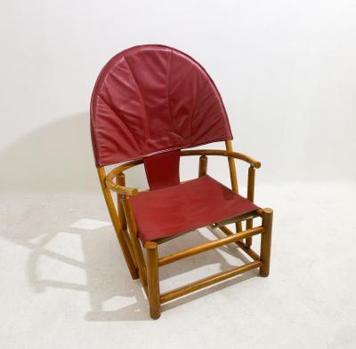  Piero Palange Werther Toffoloni Red G23 Hoop Armchair by Piero Palange Werther Toffoloni