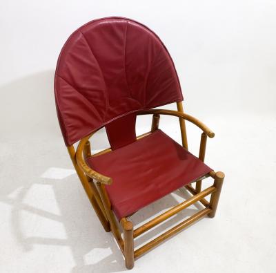  Piero Palange Werther Toffoloni Red G23 Hoop Armchair by Piero Palange Werther Toffoloni