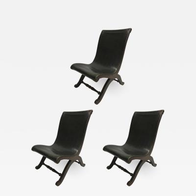  Pierre Lottier 3 Mid Century Modern Neoclassical Slipper Lounge Chairs Pierre Lottier 1940