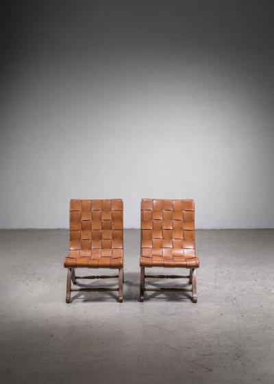  Pierre Lottier Pair of Pierre Lottier slipper chairs