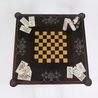  Pierre Lottier Regency style games table and four armchairs