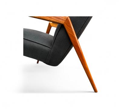  Pierre Weckx Brazilian Modern Armchair in Pau Marfim Fabric Pierre Weckx 1950s