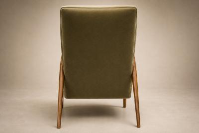  Pierre Weckx Brazilian Modern Armchair in Pau Marfim Green Mohair Pierre Weckx