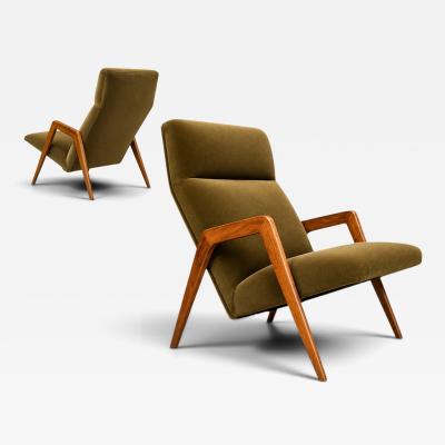  Pierre Weckx Brazilian Modern Armchair in Pau Marfim Green Mohair Pierre Weckx
