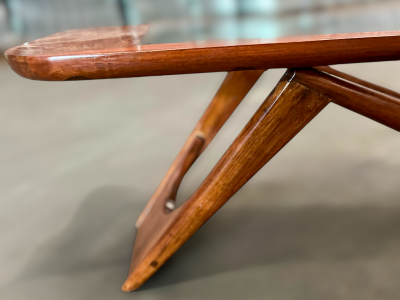  Pierre Weckx Coffee Table in Caviuna Wood Glass by Pierre Weckxx c 1950s