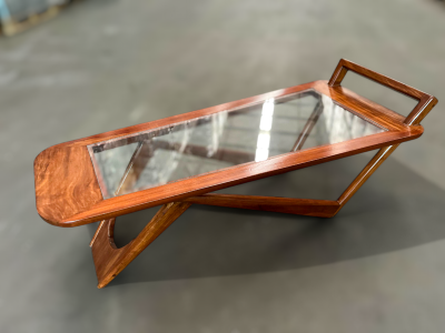  Pierre Weckx Coffee Table in Caviuna Wood Glass by Pierre Weckxx c 1950s