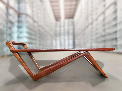  Pierre Weckx Coffee Table in Caviuna Wood Glass by Pierre Weckxx c 1950s