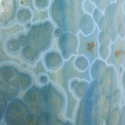  Pierrefonds Art Deco Skyscraper Style Speckled Organic Blue Ceramic Vase signed Pierrefonds