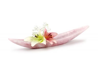 Pieruga Marble Bowl decorative sculpture in rose quartz hand carved in Italy