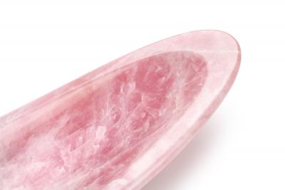  Pieruga Marble Bowl sculpture in rose quartz hand carved in Italy