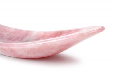  Pieruga Marble Bowl sculpture in rose quartz hand carved in Italy