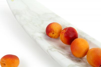  Pieruga Marble Bowl sculpture in white Calacatta marble hand carved in Italy