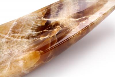 Pieruga Marble Bowl sculpure in amber Onyx hand carved in Italy