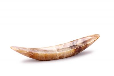  Pieruga Marble Bowl sculpure in amber Onyx hand carved in Italy