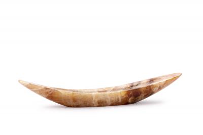  Pieruga Marble Bowl sculpure in amber Onyx hand carved in Italy