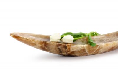  Pieruga Marble Bowl sculpure in amber Onyx hand carved in Italy