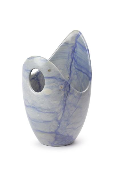  Pieruga Marble Champagne bucket ice bucket sculpture vase in Azul Macaubas blue hand carved