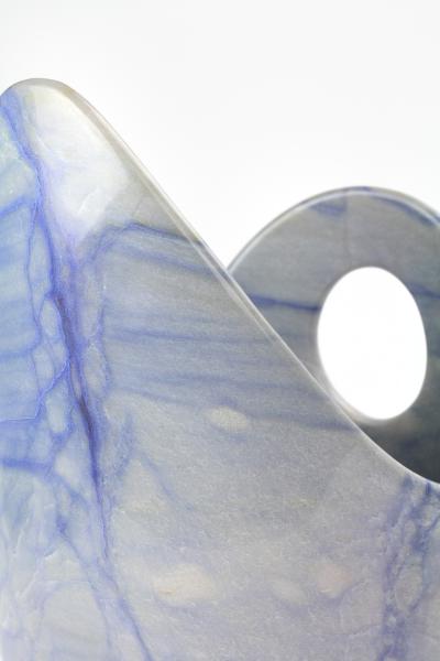  Pieruga Marble Champagne bucket ice bucket sculpture vase in Azul Macaubas blue hand carved